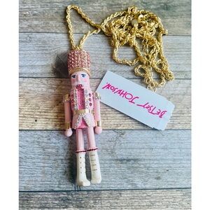 Betsey Johnson Pink Nutcracker Necklace NWT